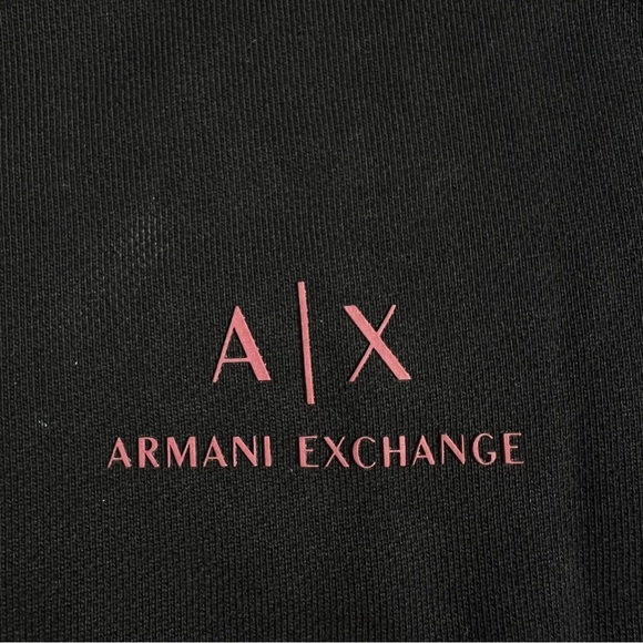 Armani Exchange Pullover Half Zip Sweatshirt in Black + Red, Men’s Medium - Picture 11 of 11